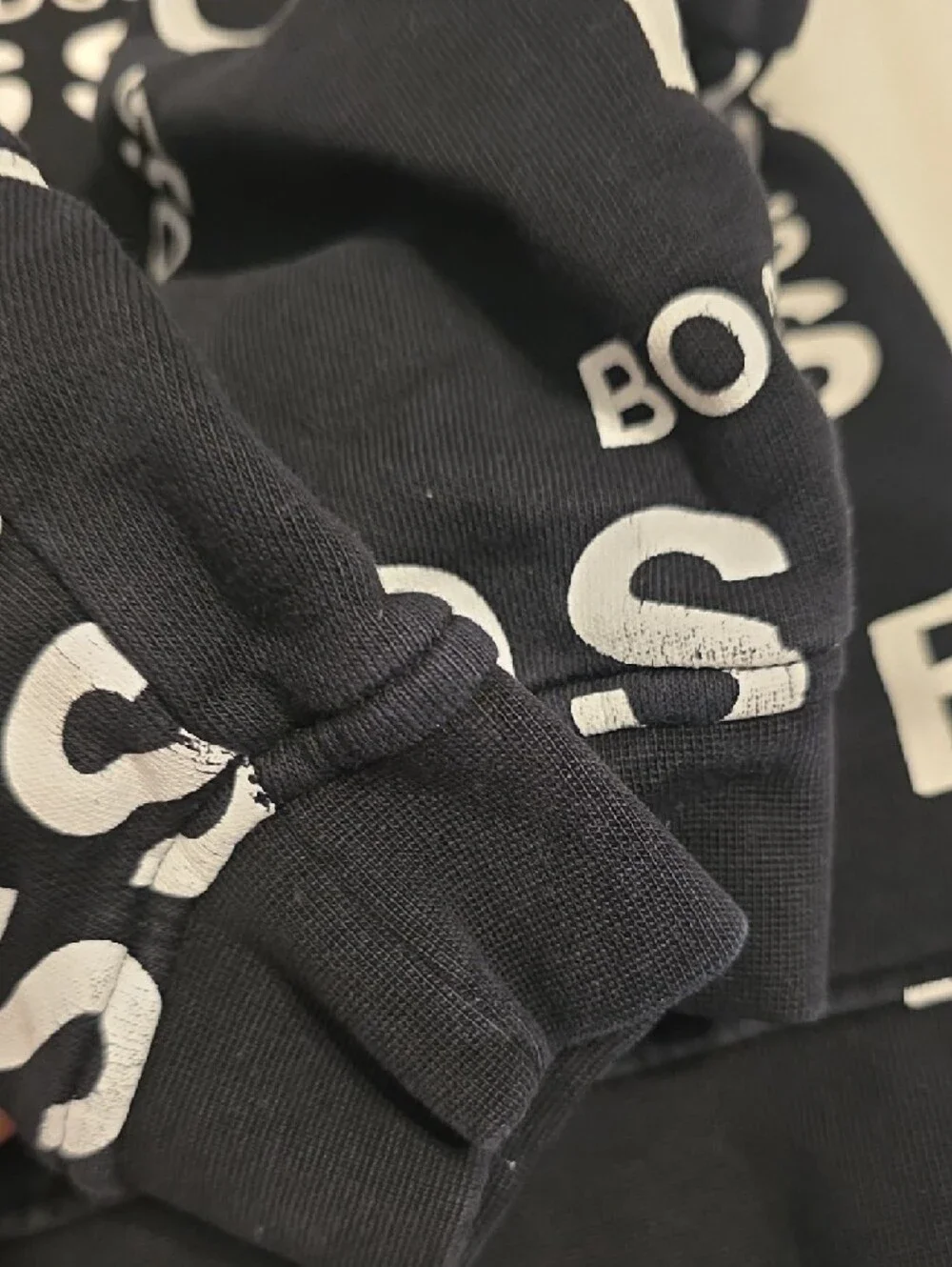 Boss Black Hoodie with White All-Over Logo - Picture 2 of 6